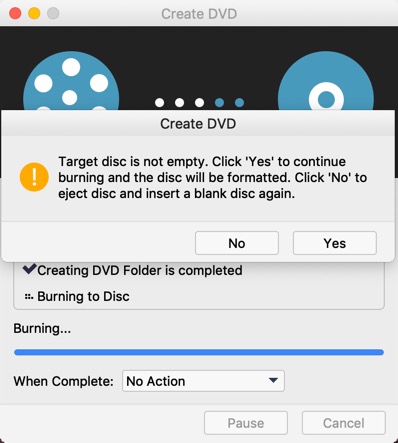 Cancella DVD in DVD Creator