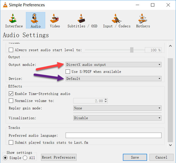 vlc media player adjust audio sync