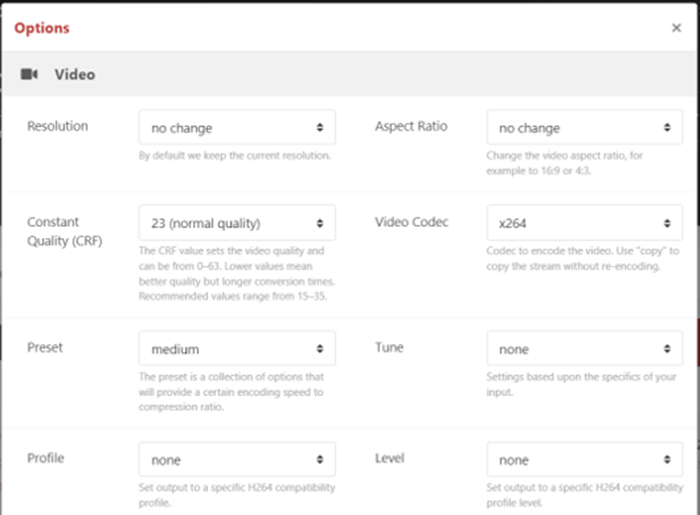Customize Settings to Compress Video CloudConvert