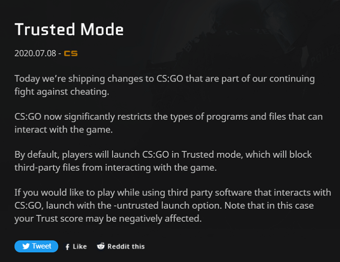 CSGO Trusted Mode