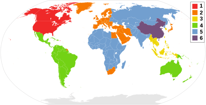 Mappa della regione del DVD