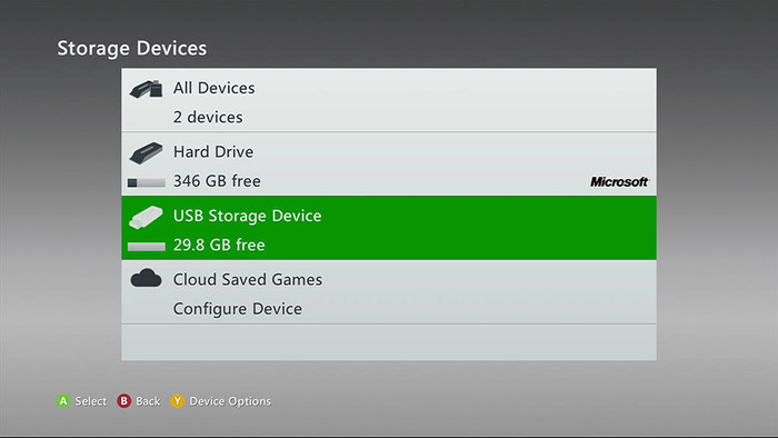 تنسيق USB في Xbox 360