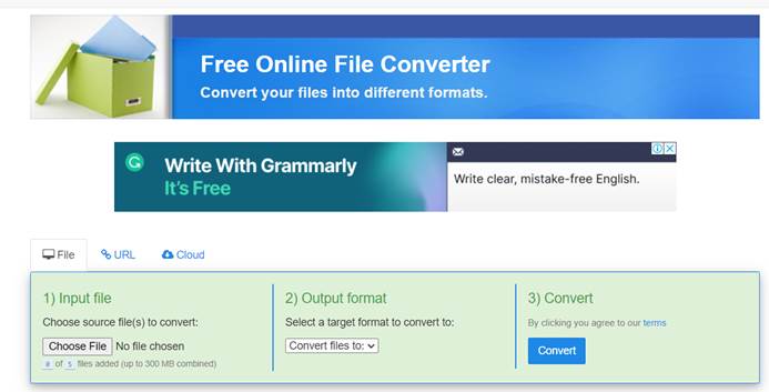 Преобразование MKV в MP4 с помощью FreeFileConvert