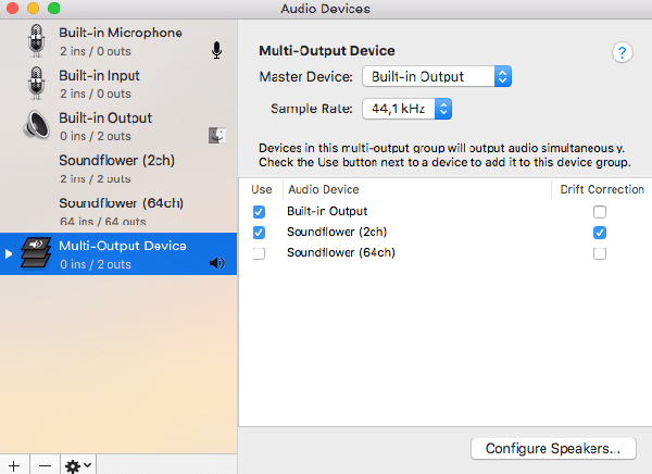 set up audio and video for screen capture mac