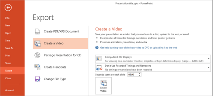 Microsoft PPT Export Video