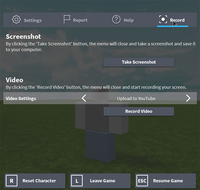 Roblox Record Menu