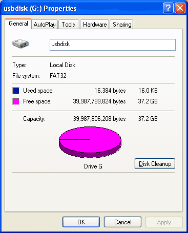 USB 파일 시스템 확인