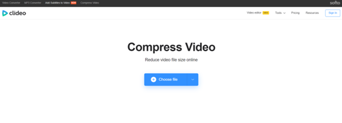 Clideo Video Compressor