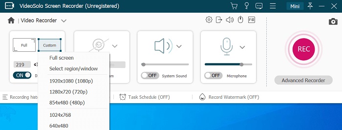 Lync 녹화 지역 선택