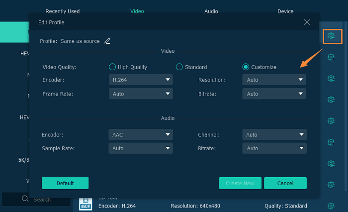 Configuración de perfil