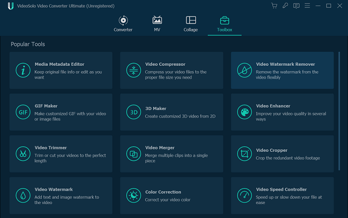 Interface of Toolbox